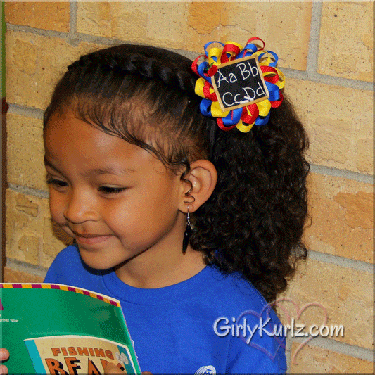 back to school hair bow, chalkboard hair bow, school hair bow