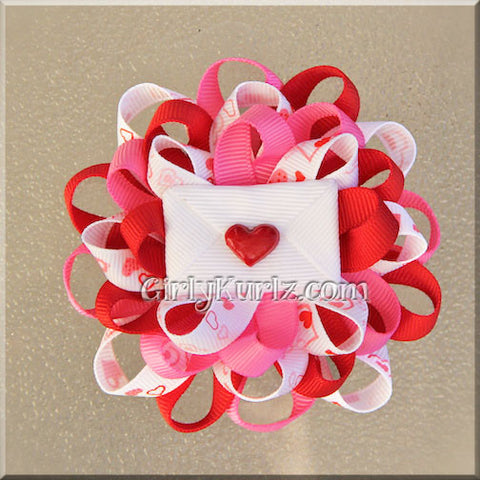 valentine hair bow