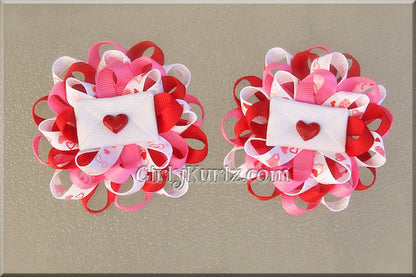 valentine hair bow