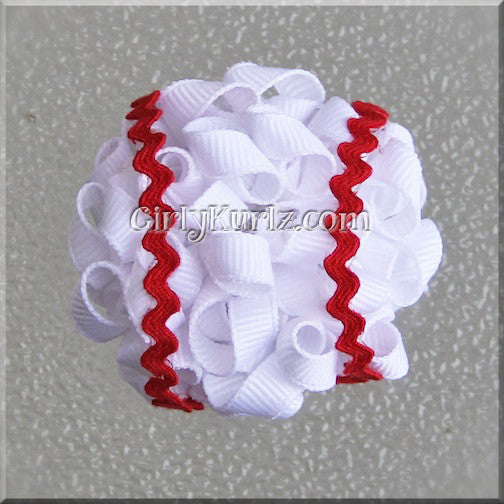 baseball hair bow