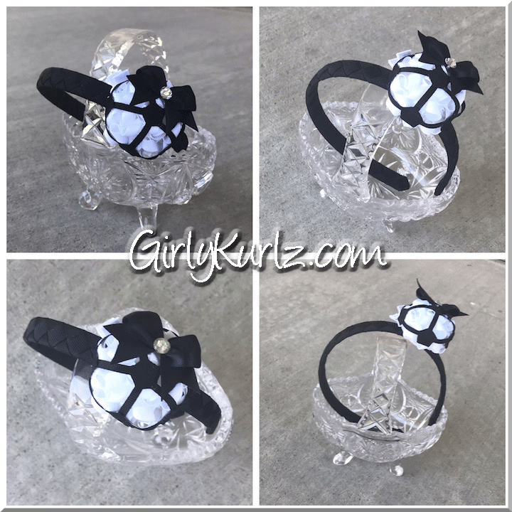 soccer hair bow, soccer headband
