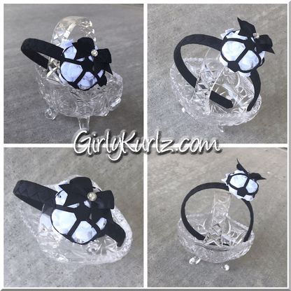 soccer hair bow, soccer headband