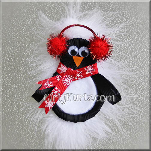 Marabou Penguin Hair Clip