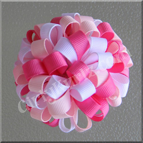 pink loopy hair bow