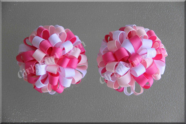 pink loopy hair bow