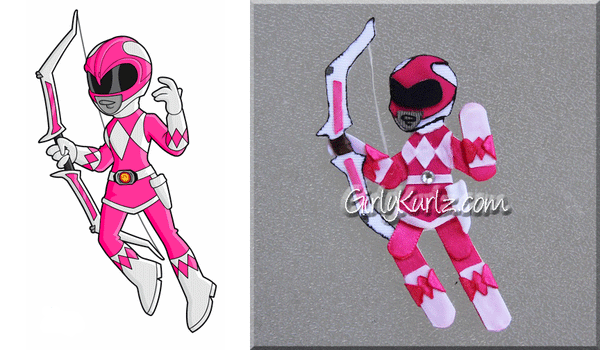 pink power ranger hair clip