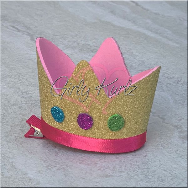 Peppa Pig Crown Hair Bow, Peppa Bow, Peppa Pig Clip