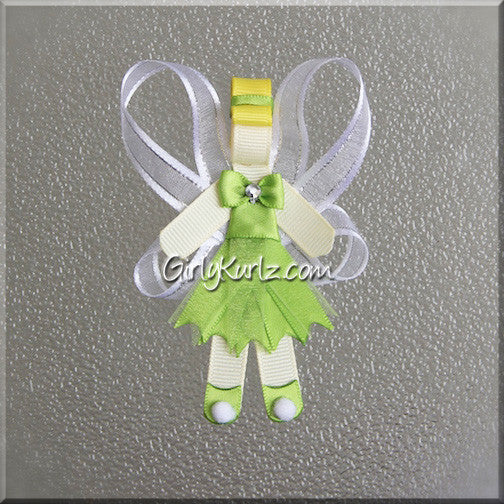 Pixie Glow Fairy ribbon sculpture with green dress and blonde bun — DIY tutorial