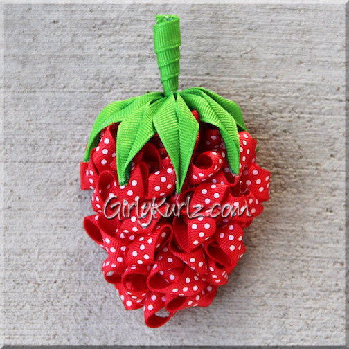 strawberry hair bow