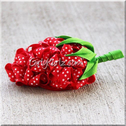 strawberry hair bow