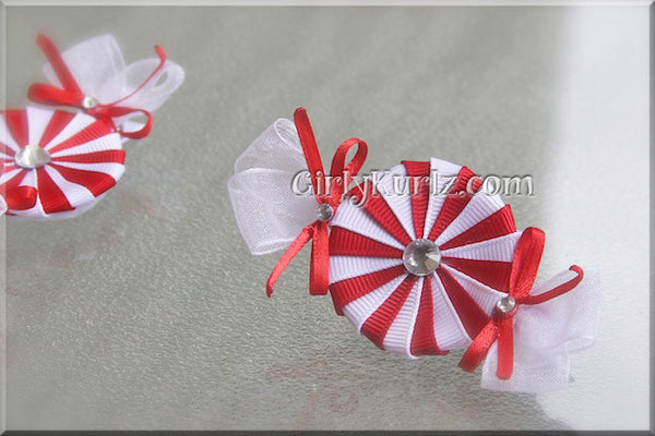 peppermint candy hair clips