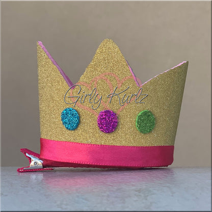 Royal Piggy Princess Crown ribbon sculpture hair clip