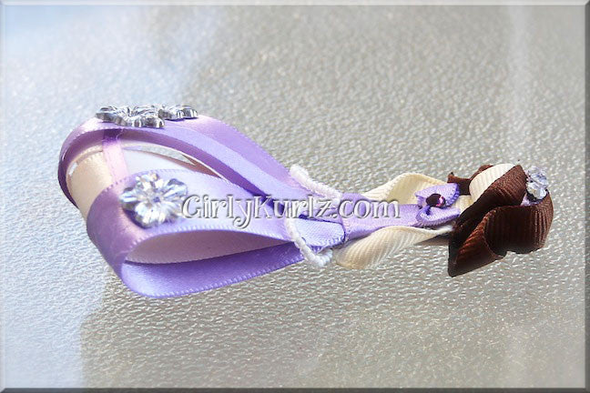 Royal princess character hair clip tutorial with ribbon dress and brown hair