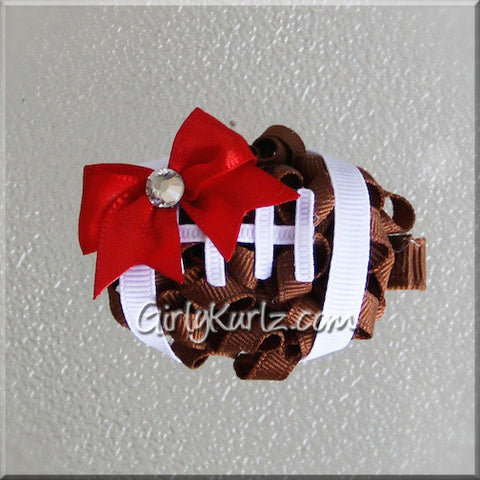 football hair bow