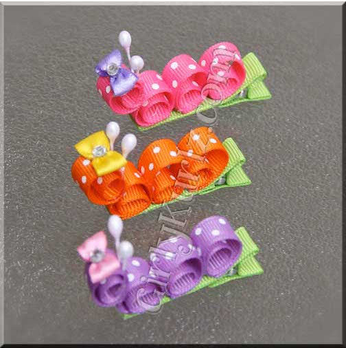 caterpillar hair clip