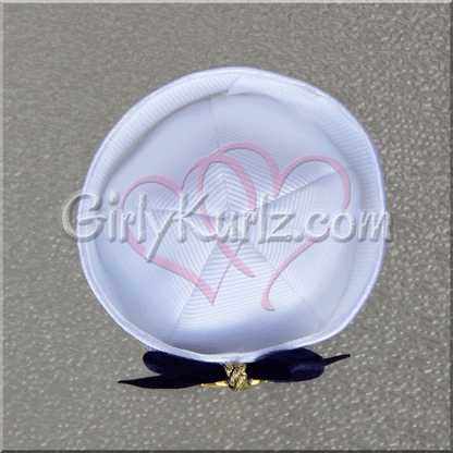 Patriotic 3D sailor hat hair clip - handmade Navy ribbon sculpture bow