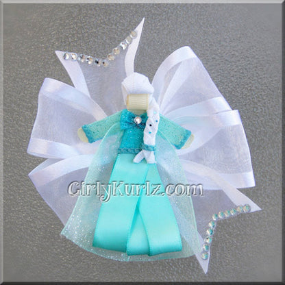 Icy ribbon clip and bow combo tutorial – snow queen-inspired no-sew hair accessory