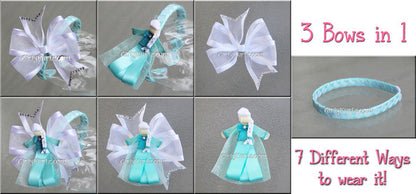 Complete snow queen hair tutorial set – DIY clip, bow, and headband bundle for girls