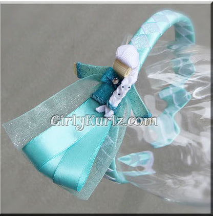 Snow queen ribbon clip on headband – winter DIY hair accessory for girls