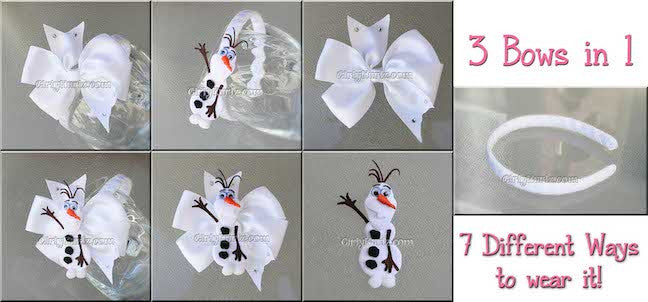 Complete snow buddy hair clip tutorial set – DIY bow, ribbon clip, and headband bundle