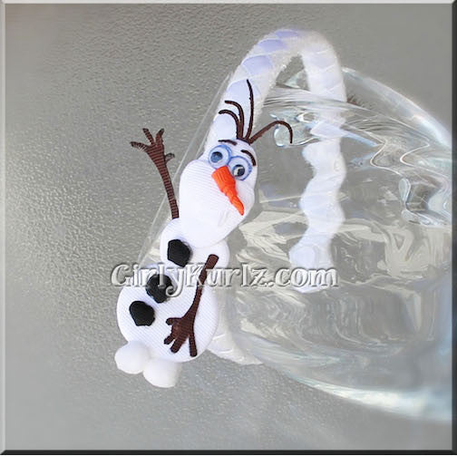 Snow buddy ribbon clip on headband – DIY hair accessory with frosty winter style
