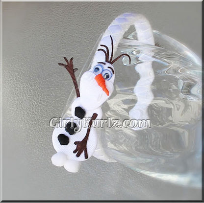 Snow buddy ribbon clip on headband – DIY hair accessory with frosty winter style