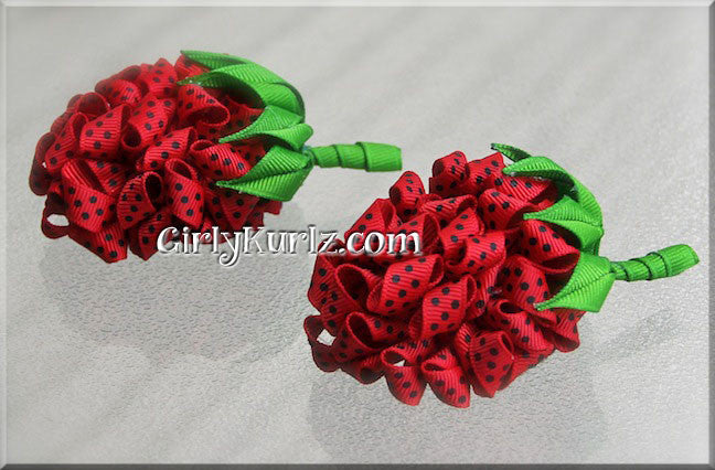 strawberry hair bows
