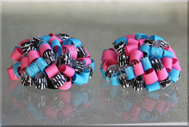 loopy pom pom hair bow