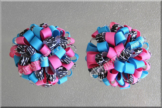 loopy pom pom hair bow