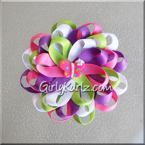 loopy flower hair bow