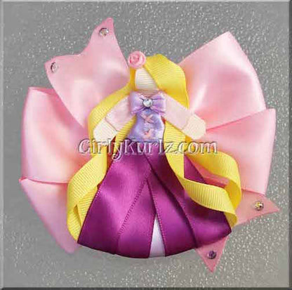 Tower Princess hair bow set featuring character clip and boutique hair bow