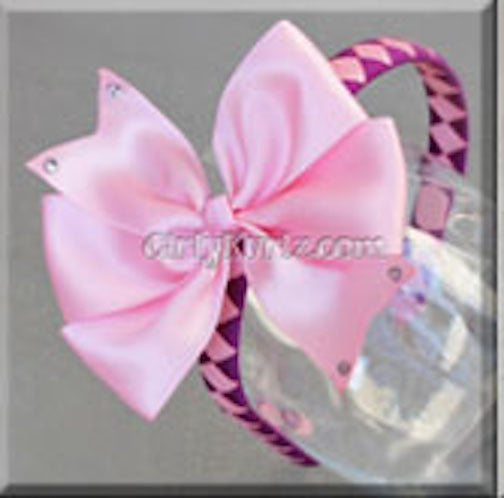Matching purple and pink headband and boutique bow for Tower Princess