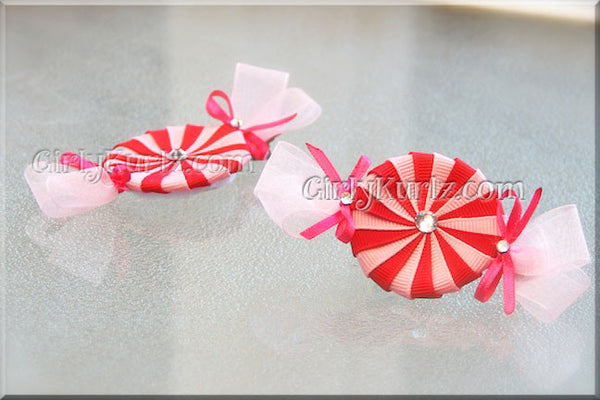 peppermint hair bow