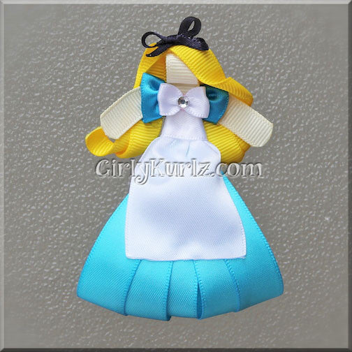 DIY Wonderland Dreamer hair clip tutorial – storybook-inspired ribbon design in blue and black