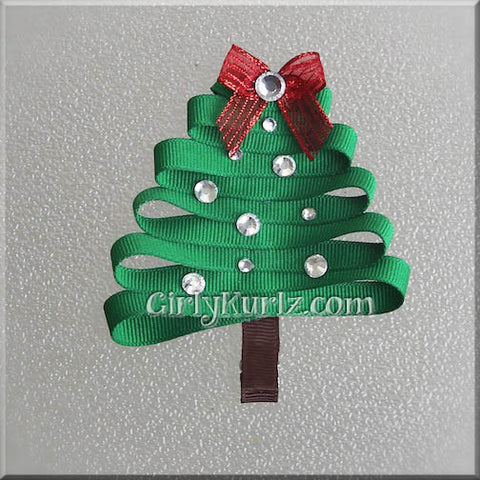 christmas tree hair clip