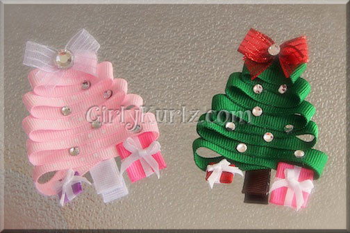 christmas tree hair clip