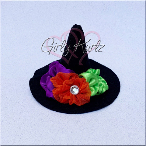 witch hat hair bow, halloween hair bow, witch hat