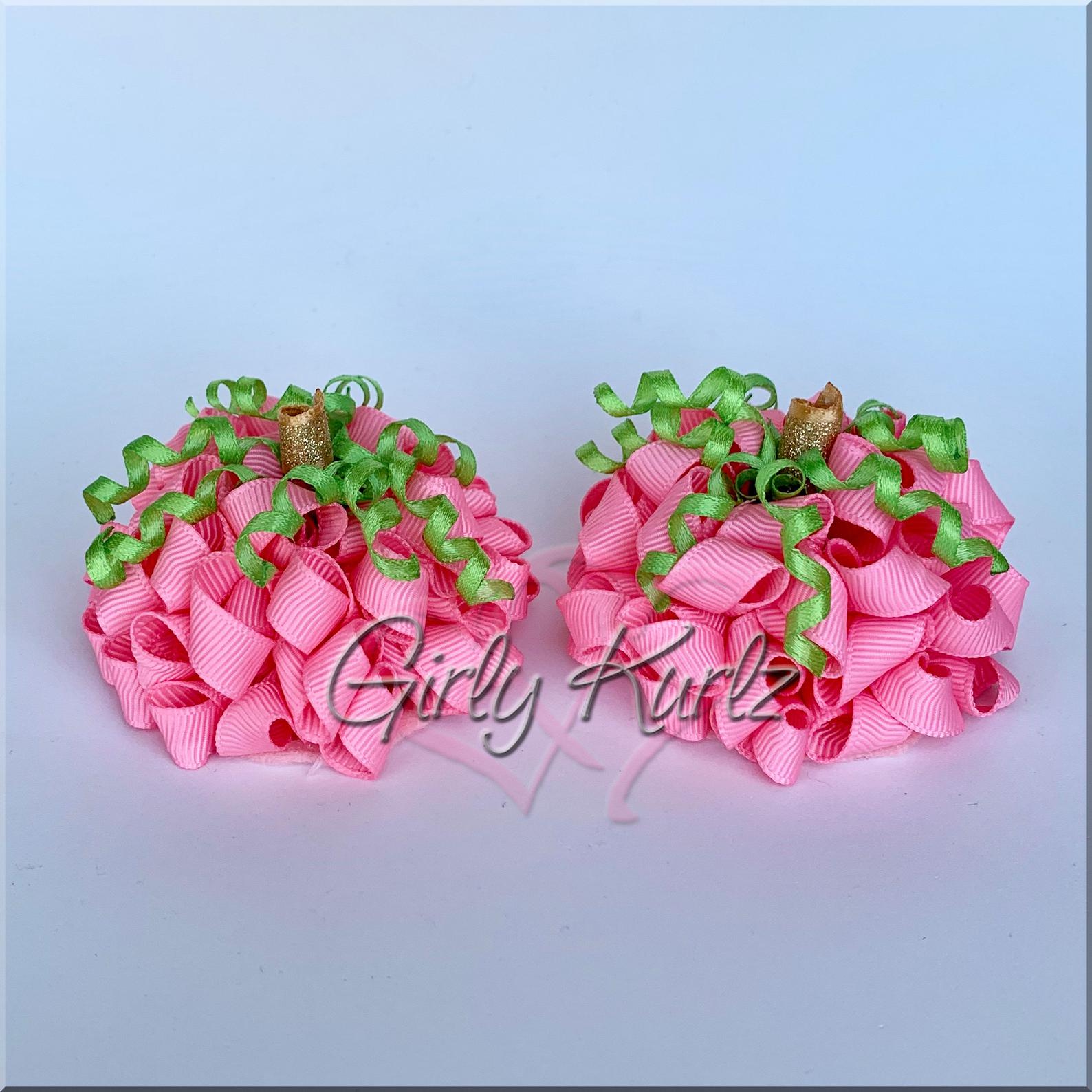 PINK Pumpkin Hair Bow, pumpkin hair bow, halloween hair bow