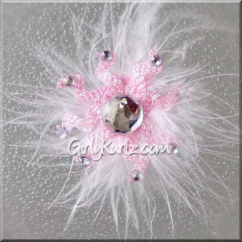PINK Sparkly Snowflake Hair Clip