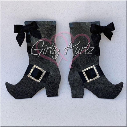 Witch Hat and Witch Boots Hair Bow, Halloween hair bows