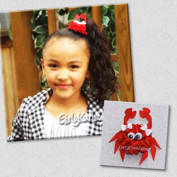 crab hair bow, kid model, fashion model