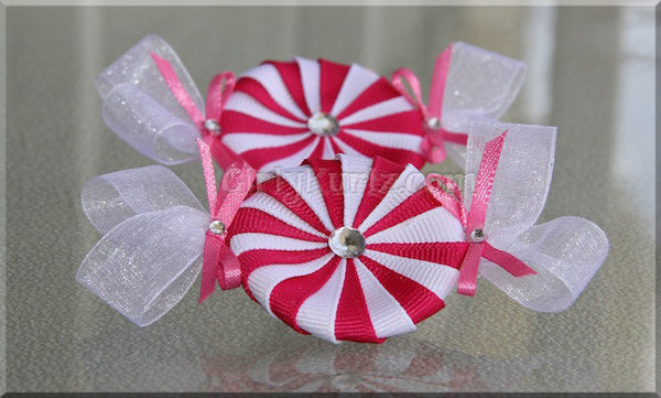 peppermint candy hair clips