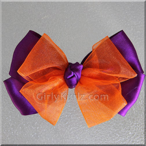 purple orange hair bow