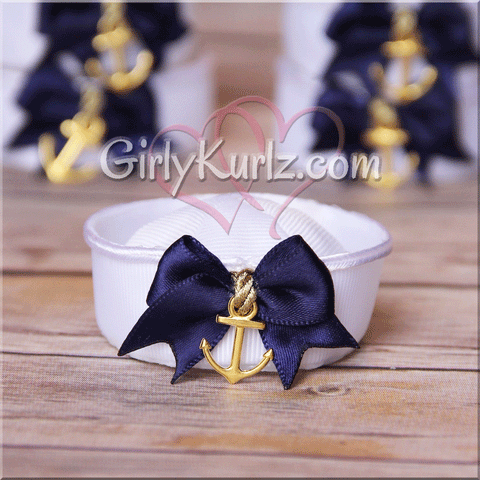 sailor hat hair clip, us navy hair bow, sailor hat hair bow