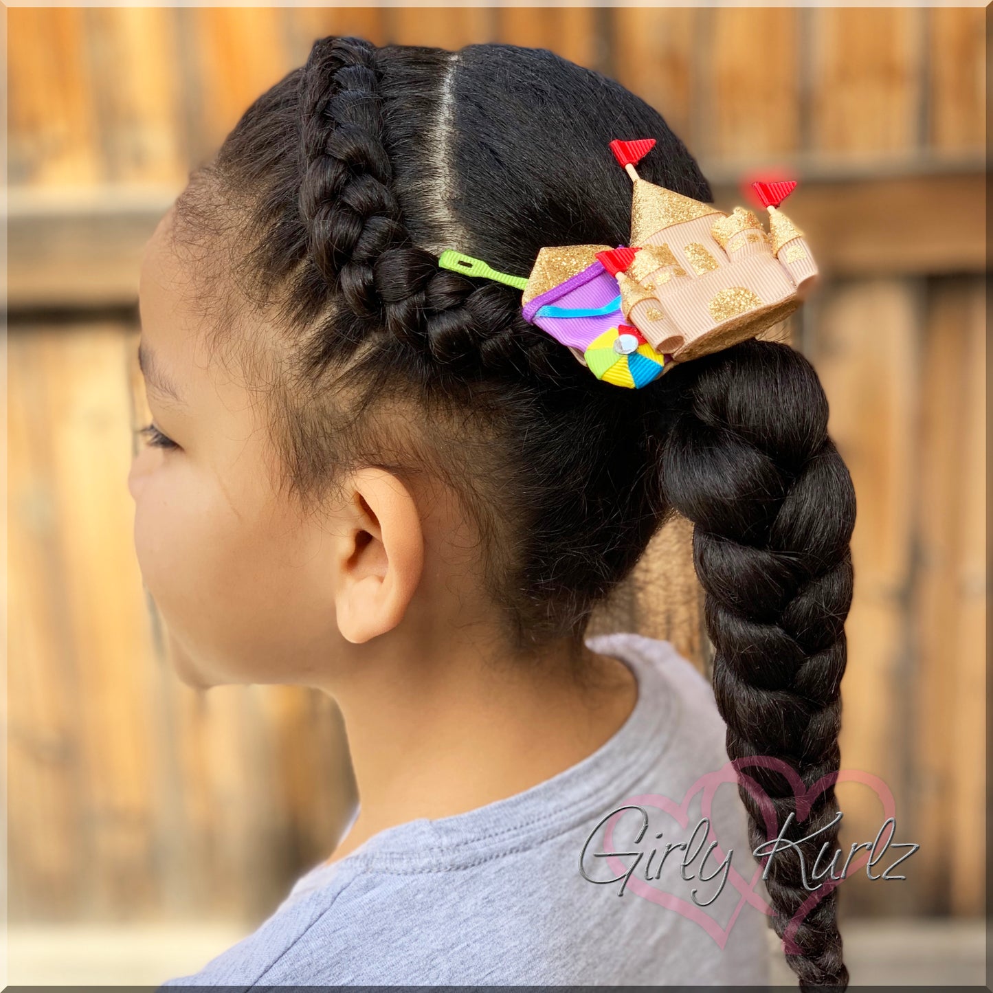 sand castle hair clip, sand castle hair bow