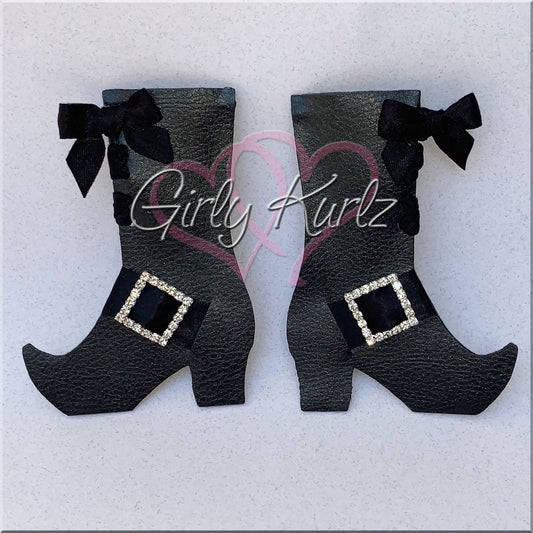 witch boot hair bow, halloween hair bow, witch hair bow