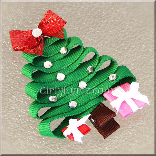 christmas tree hair clip